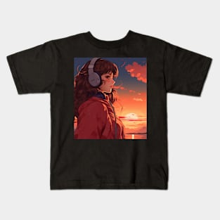 Lofi Girl DJ Sunrise Kids T-Shirt